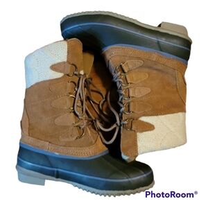 Khombu* Maya* Waterproof*Rubber*Duck Boots* Snow/Rain* Brown*Sz 7